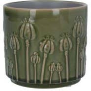 Olive Green Poppy Pot