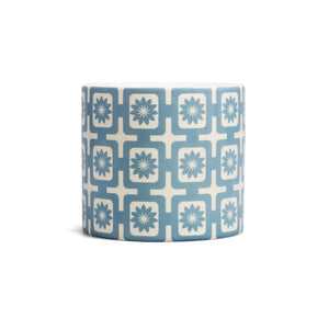 Blue Stars Tile Design Ceramic Pot 4"